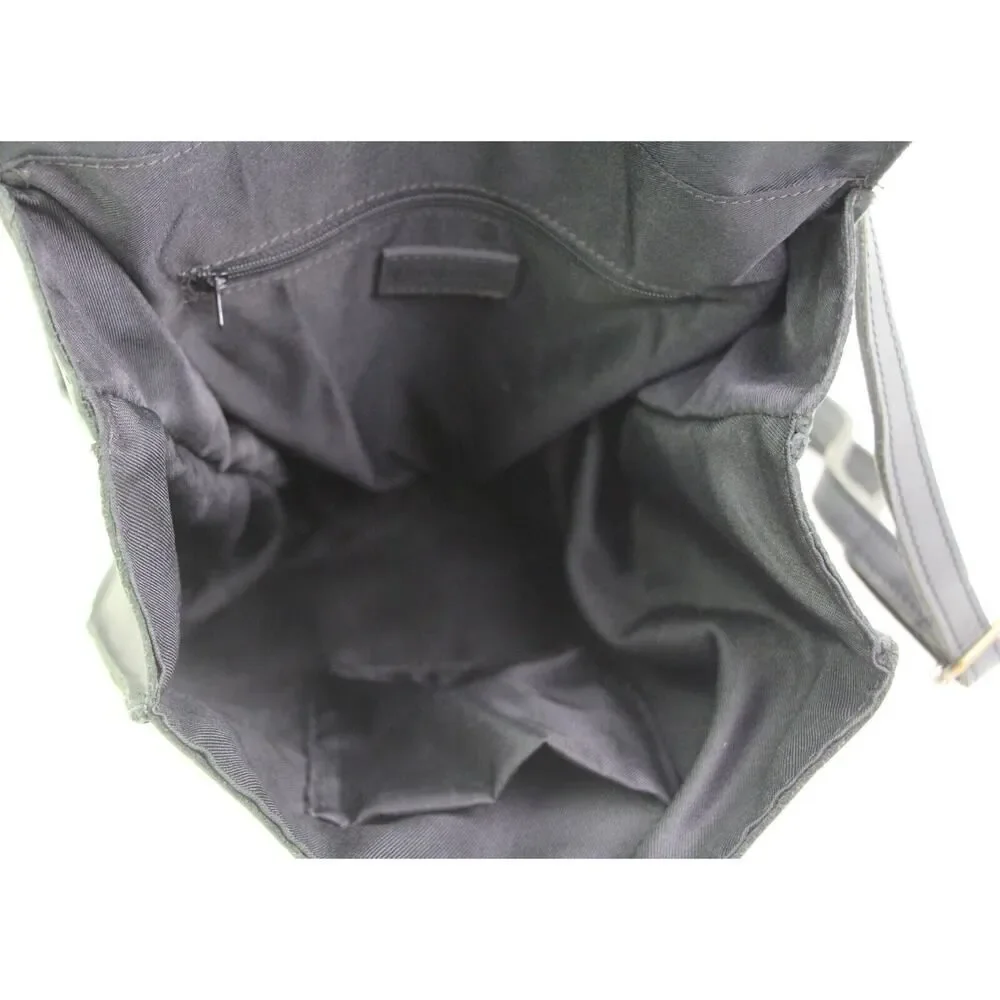 Brandy Melville ASH BLACK REAL LEATHER FLAP BACKPACK SHOULDER BAG HANDBAG PURSE